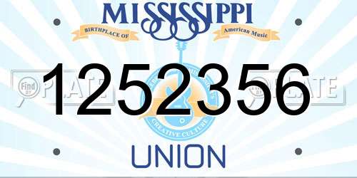 1252356 Mississippi License Plate