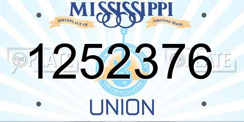 1252376 Mississippi License Plate