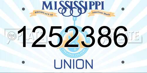 1252386 Mississippi License Plate