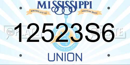 12523S6 Mississippi License Plate
