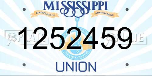1252459 Mississippi License Plate