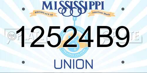 12524B9 Mississippi License Plate