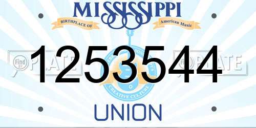 1253544 Mississippi License Plate