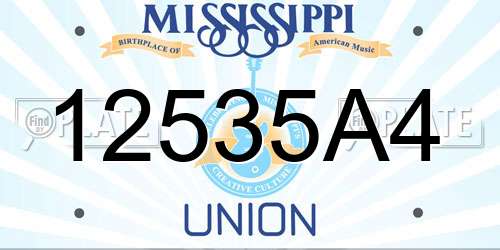 12535A4 Mississippi License Plate