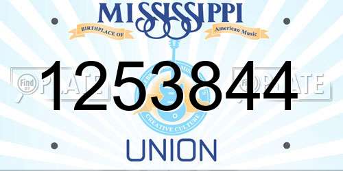 1253844 Mississippi License Plate