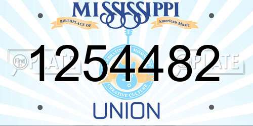1254482 Mississippi License Plate