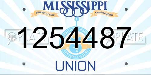 1254487 Mississippi License Plate