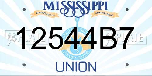 12544B7 Mississippi License Plate