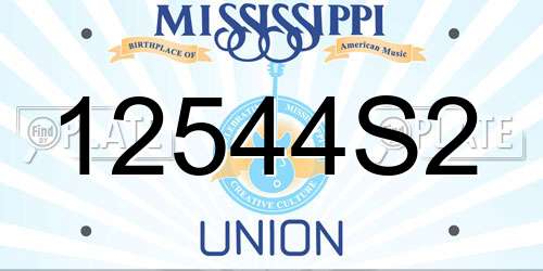 12544S2 Mississippi License Plate