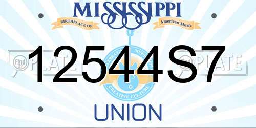 12544S7 Mississippi License Plate