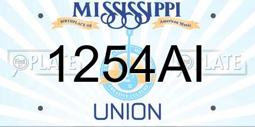 1254AI Mississippi License Plate