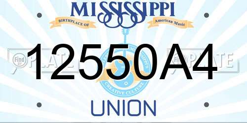 12550A4 Mississippi License Plate