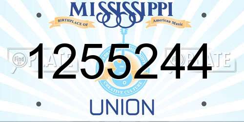 1255244 Mississippi License Plate