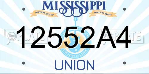 12552A4 Mississippi License Plate