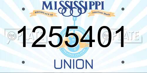 1255401 Mississippi License Plate