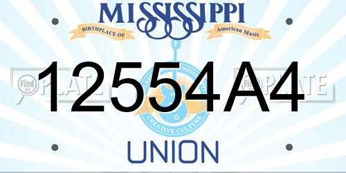 12554A4 Mississippi License Plate