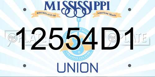 12554D1 Mississippi License Plate