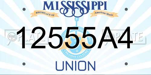 12555A4 Mississippi License Plate