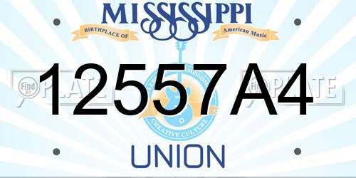 12557A4 Mississippi License Plate
