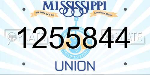 1255844 Mississippi License Plate