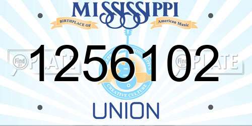 1256102 Mississippi License Plate