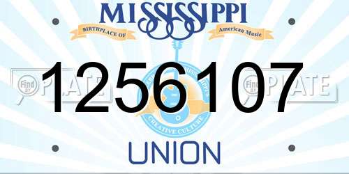 1256107 Mississippi License Plate