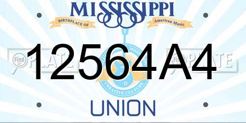12564A4 Mississippi License Plate