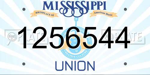 1256544 Mississippi License Plate