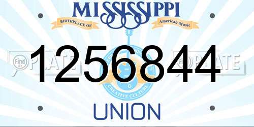 1256844 Mississippi License Plate