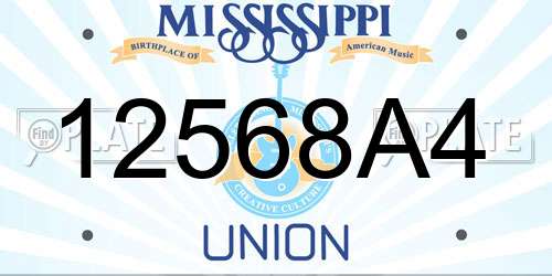 12568A4 Mississippi License Plate