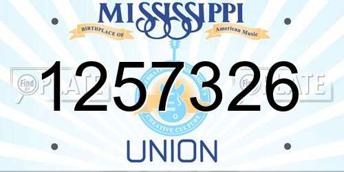 1257326 Mississippi License Plate