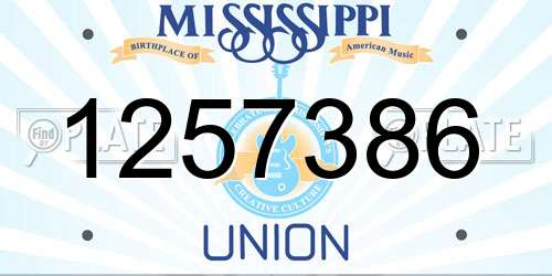 1257386 Mississippi License Plate