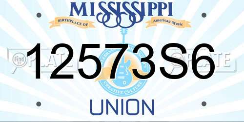 12573S6 Mississippi License Plate