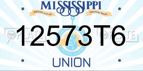 12573T6 Mississippi License Plate