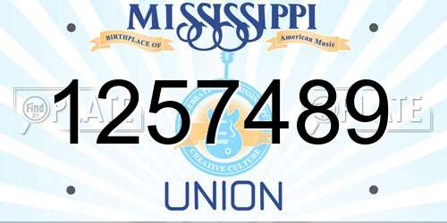 1257489 Mississippi License Plate