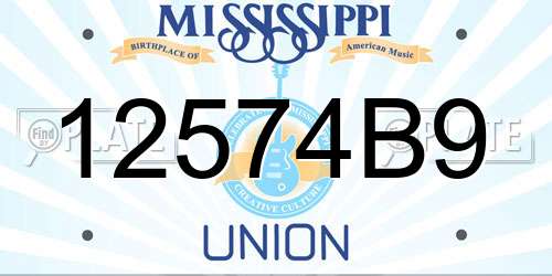 12574B9 Mississippi License Plate