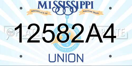 12582A4 Mississippi License Plate
