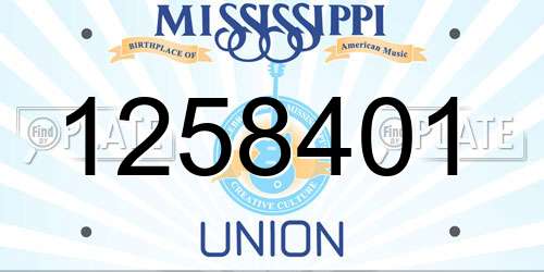 1258401 Mississippi License Plate