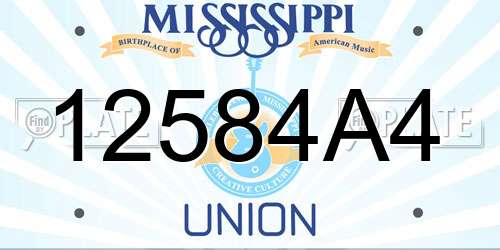 12584A4 Mississippi License Plate