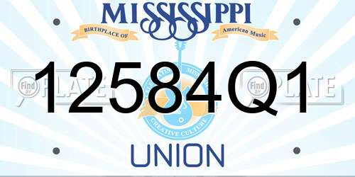 12584Q1 Mississippi License Plate