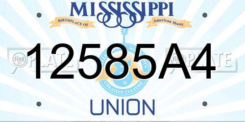 12585A4 Mississippi License Plate