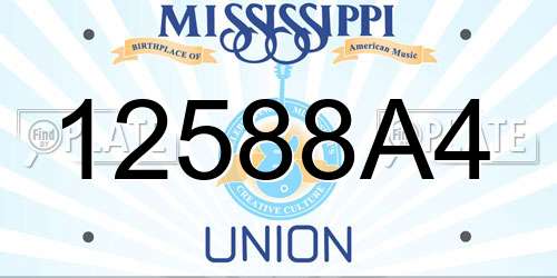12588A4 Mississippi License Plate