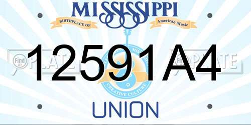 12591A4 Mississippi License Plate
