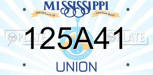 125A41 Mississippi License Plate
