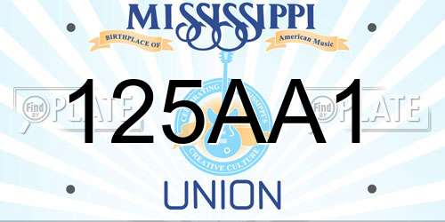 125AA1 Mississippi License Plate