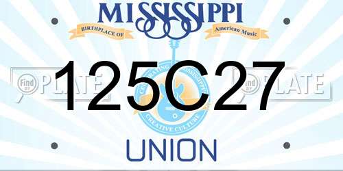 125C27 Mississippi License Plate