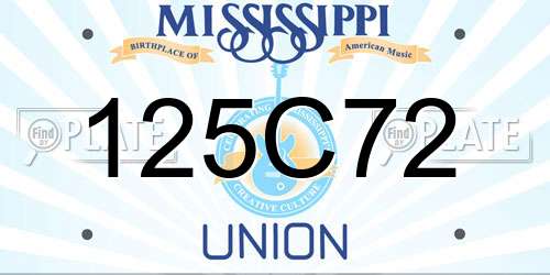 125C72 Mississippi License Plate