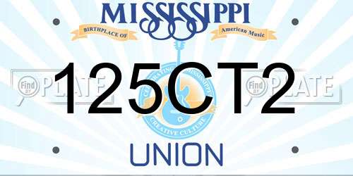 125CT2 Mississippi License Plate