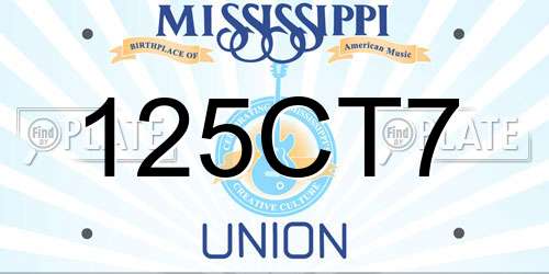 125CT7 Mississippi License Plate
