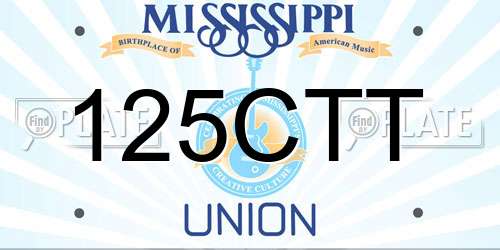 125CTT Mississippi License Plate